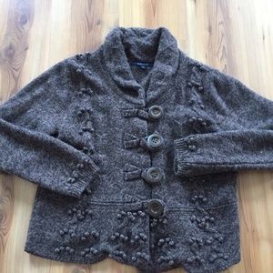 Chadwick's Wool Blend Coat-Style Button Sweater